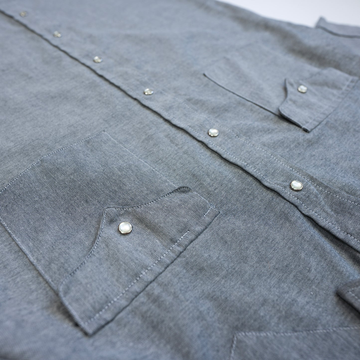 GREY RAW HEM WESTERN SHIRT