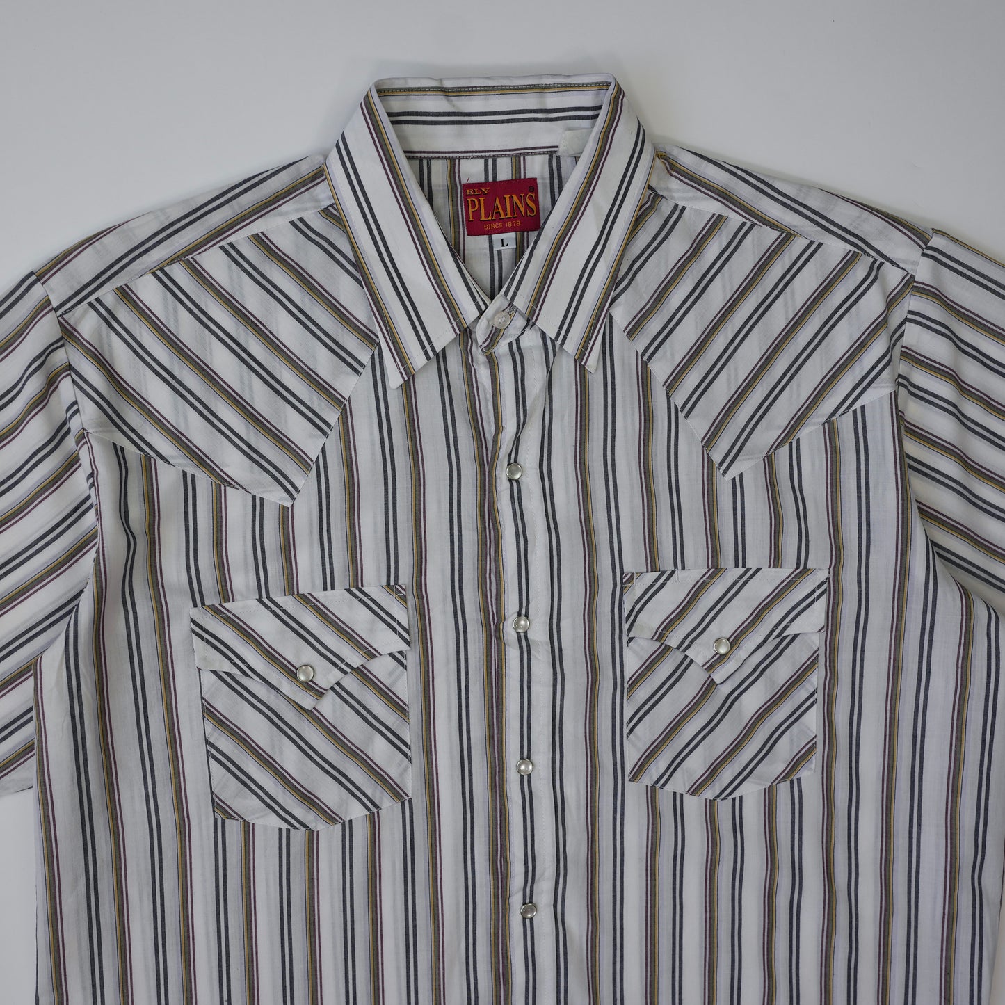 PLAINS STRIPE WESTERN SHIRT L