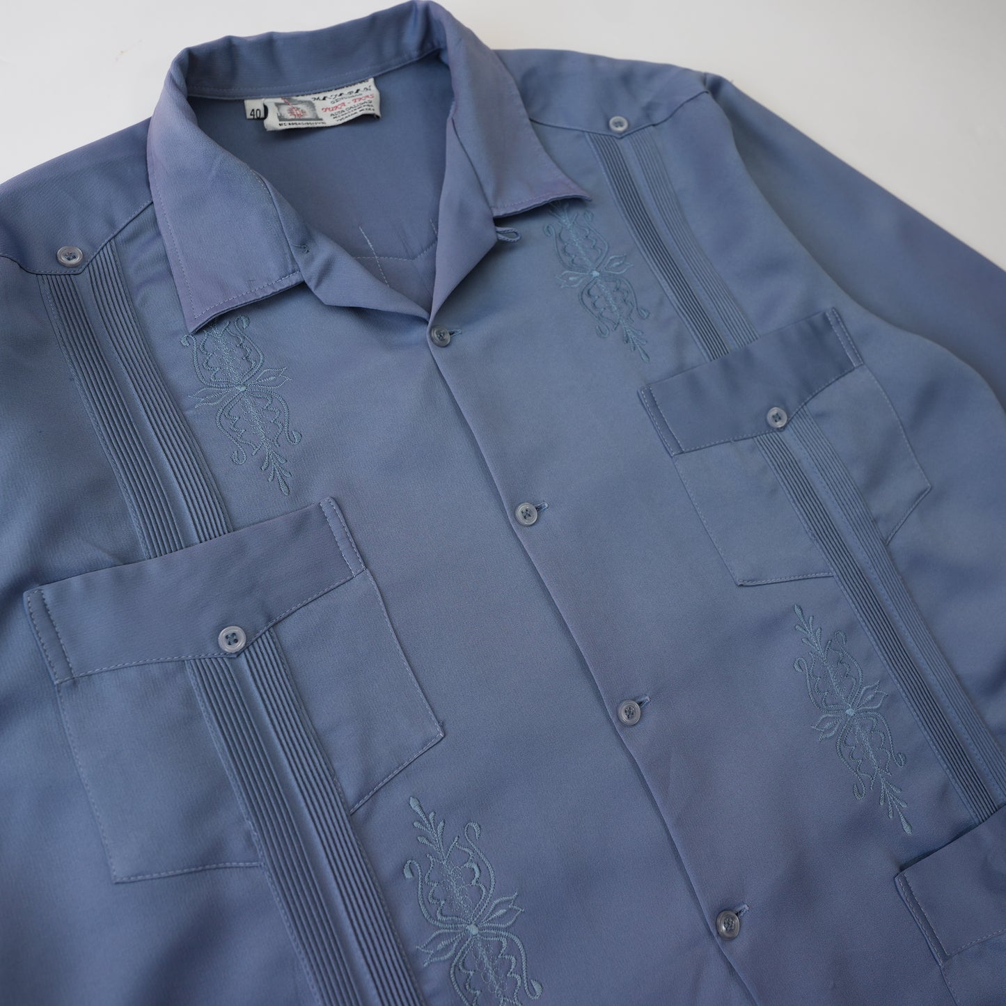 MID BLUE GUAYABERA SHIRT