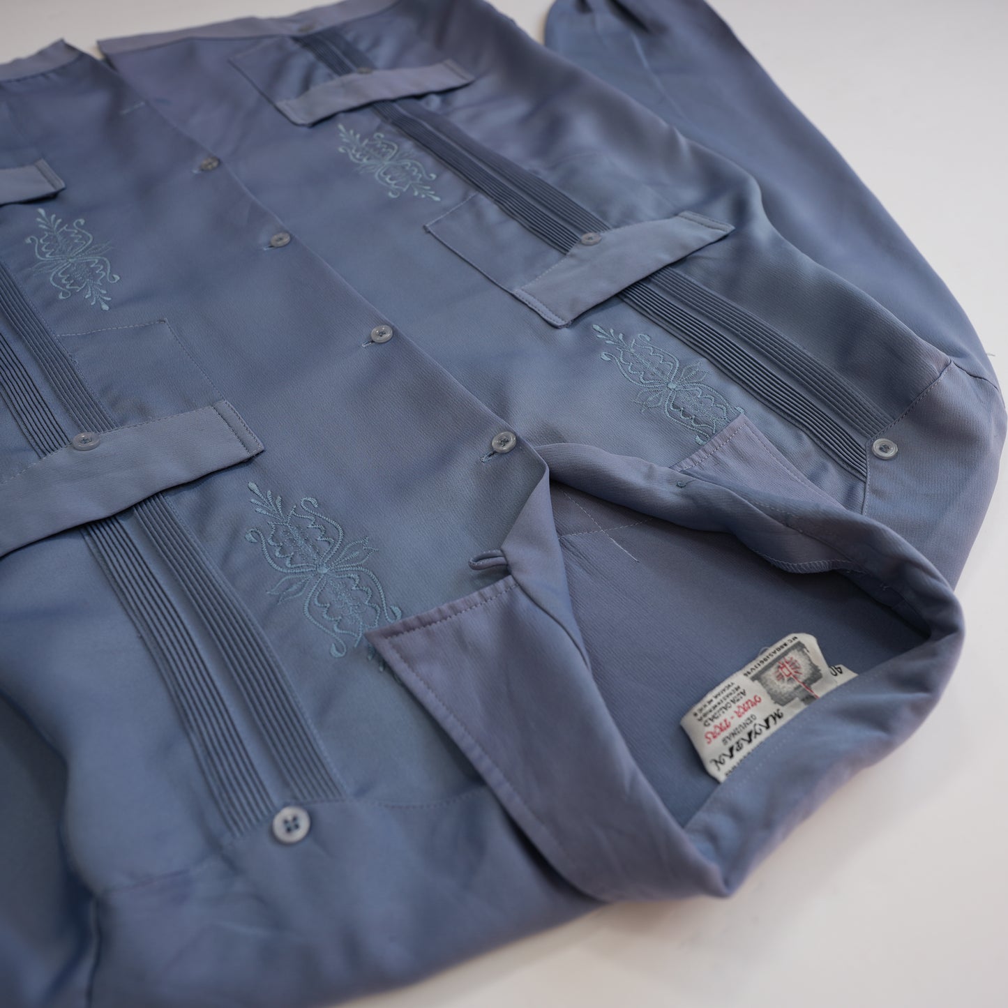 MID BLUE GUAYABERA SHIRT