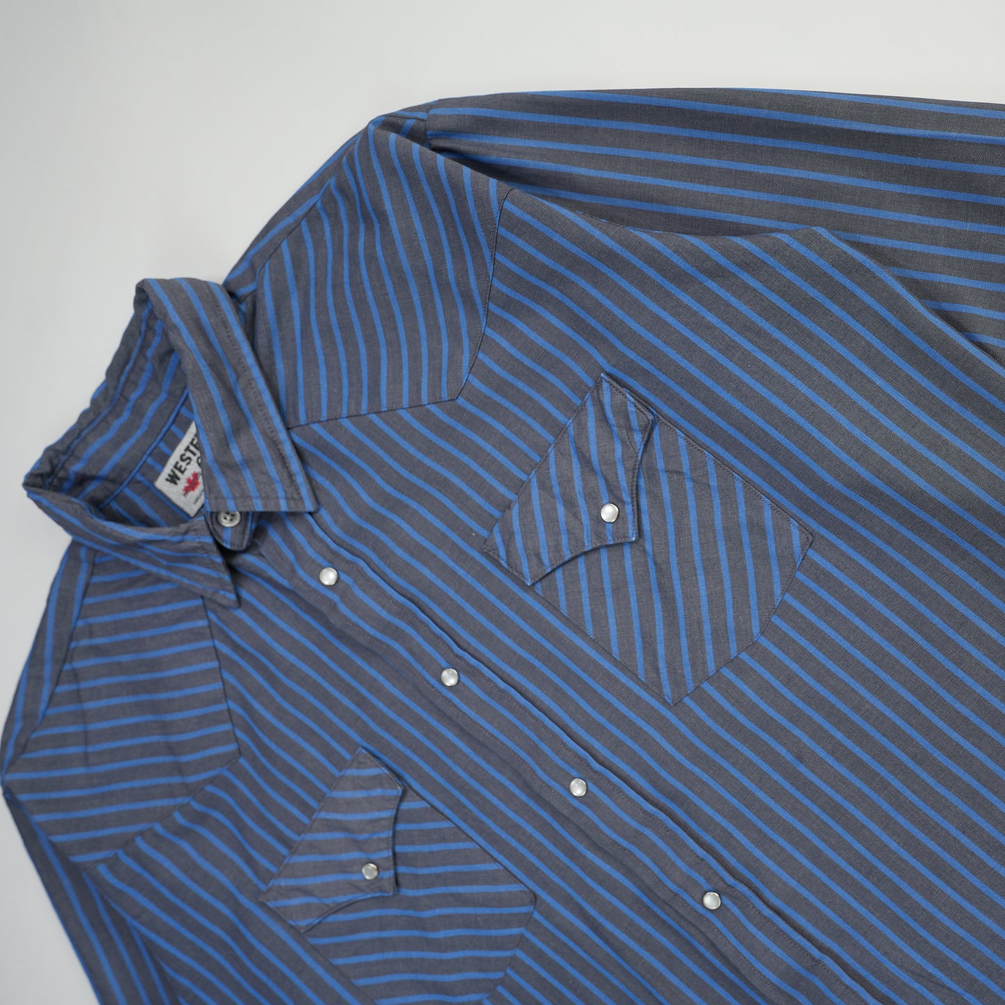 STRIPE BLUE & GREY WESTERN SHIRT