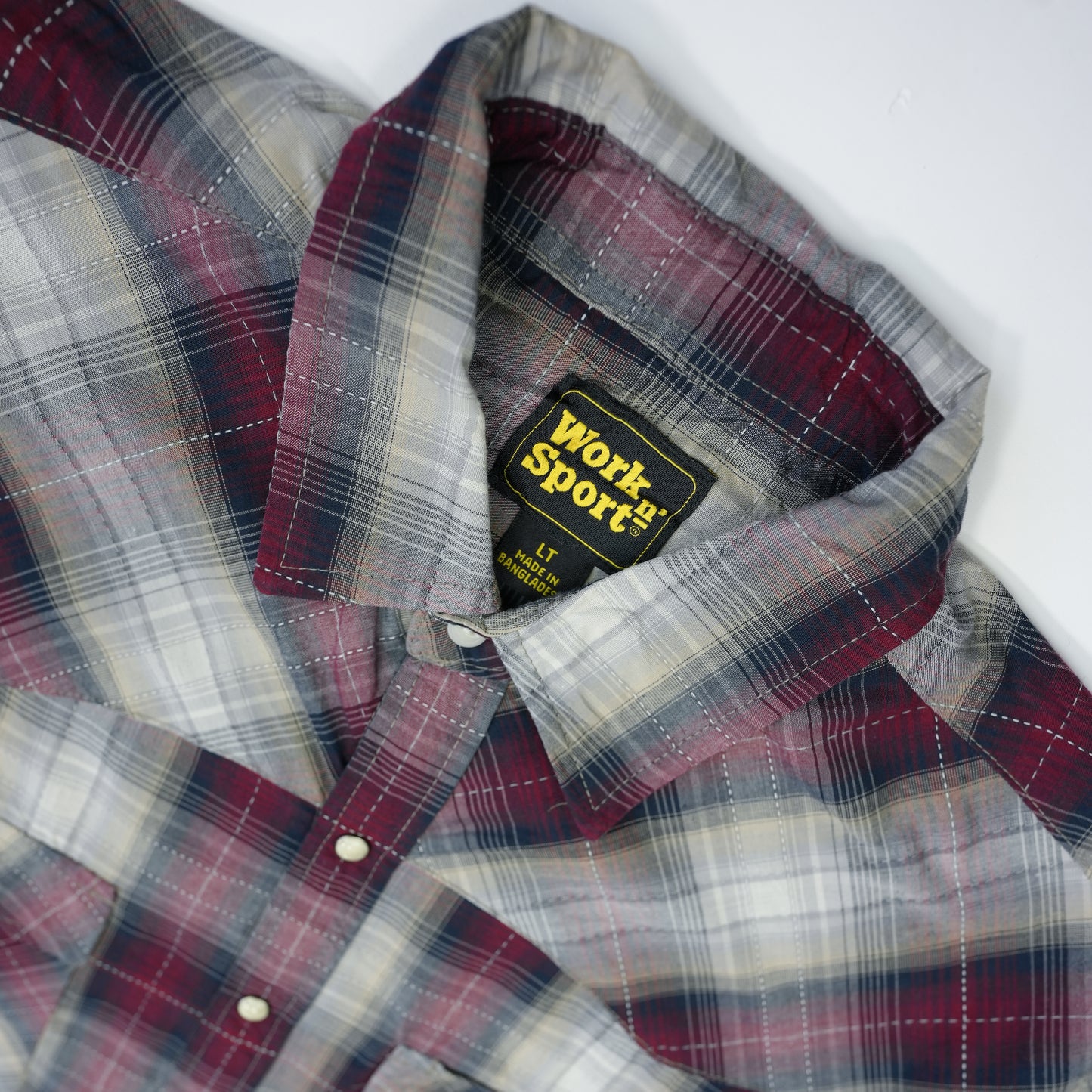 BURGUNDY CHECK WESTERN SHIRT