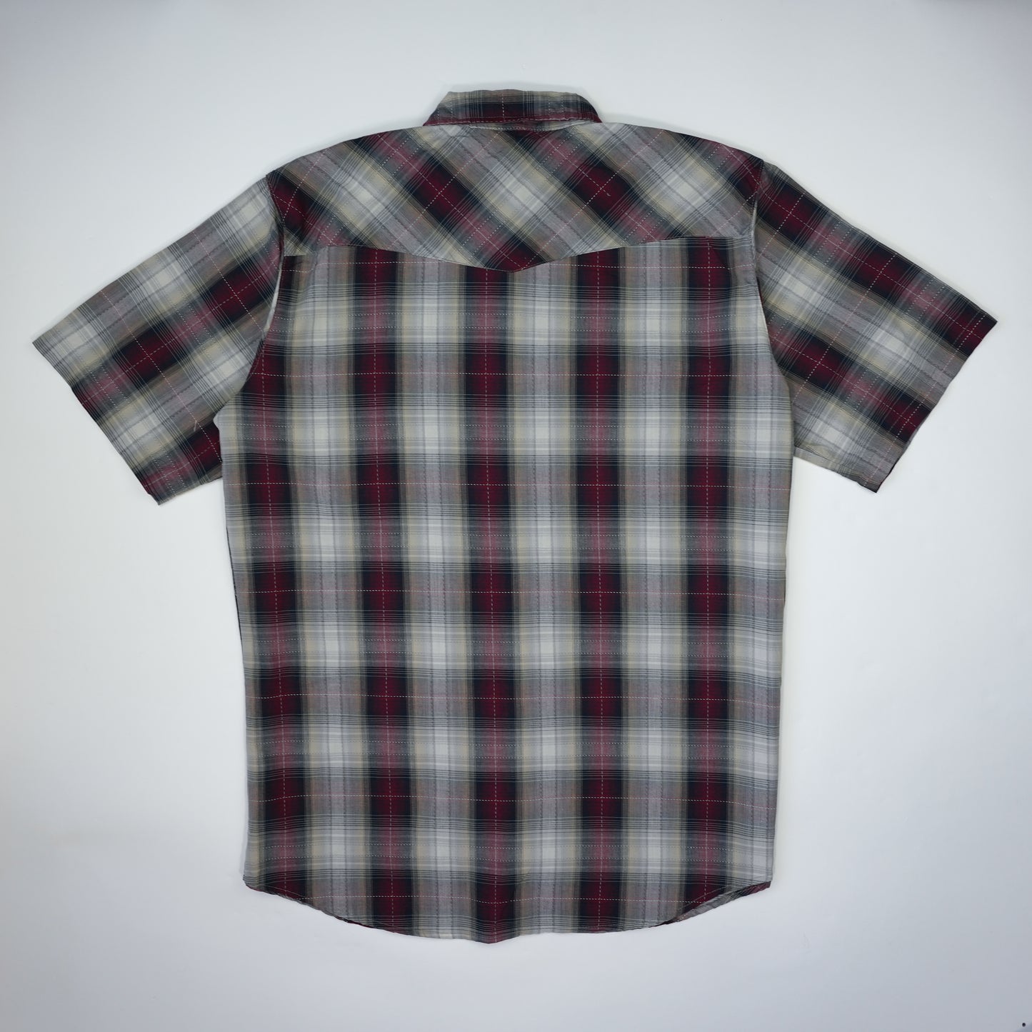 BURGUNDY CHECK WESTERN SHIRT