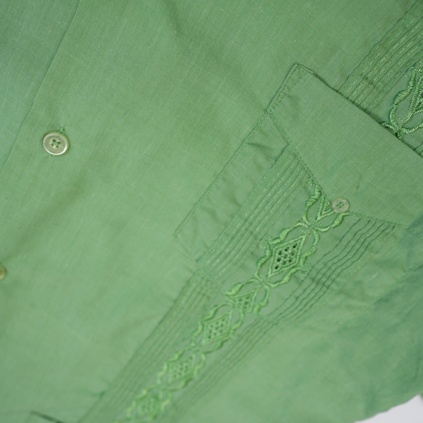 GREEN CUBAN COLLAR SHIRT