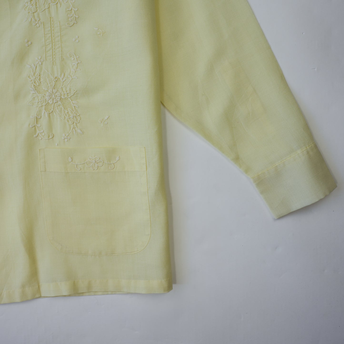 YELLOW FLORAL CUBAN SHIRT M
