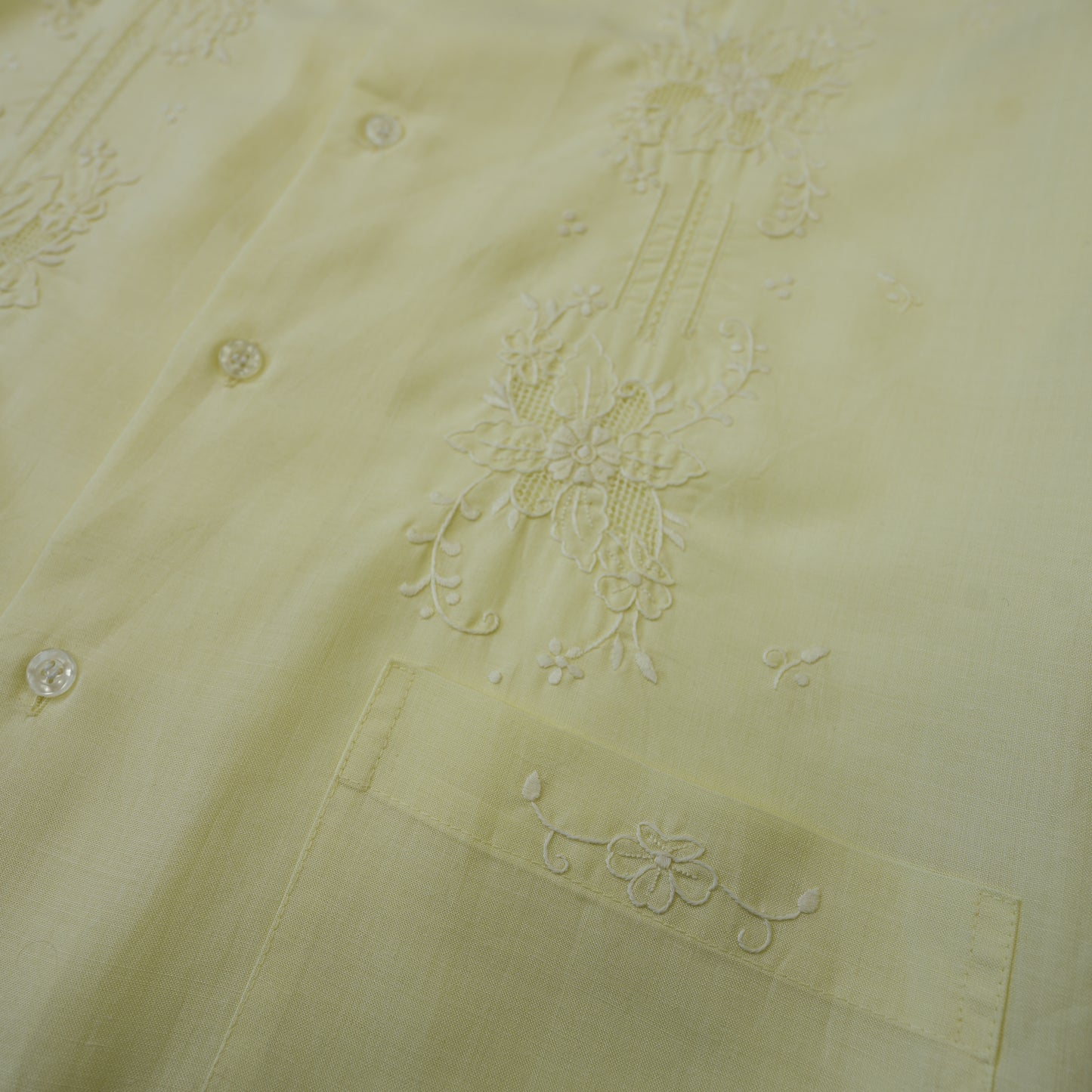 YELLOW FLORAL CUBAN SHIRT M