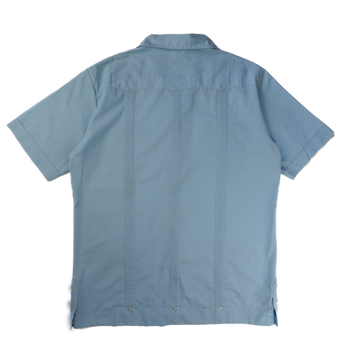 BABY BLUE CUBAN COLLAR SHIRT M