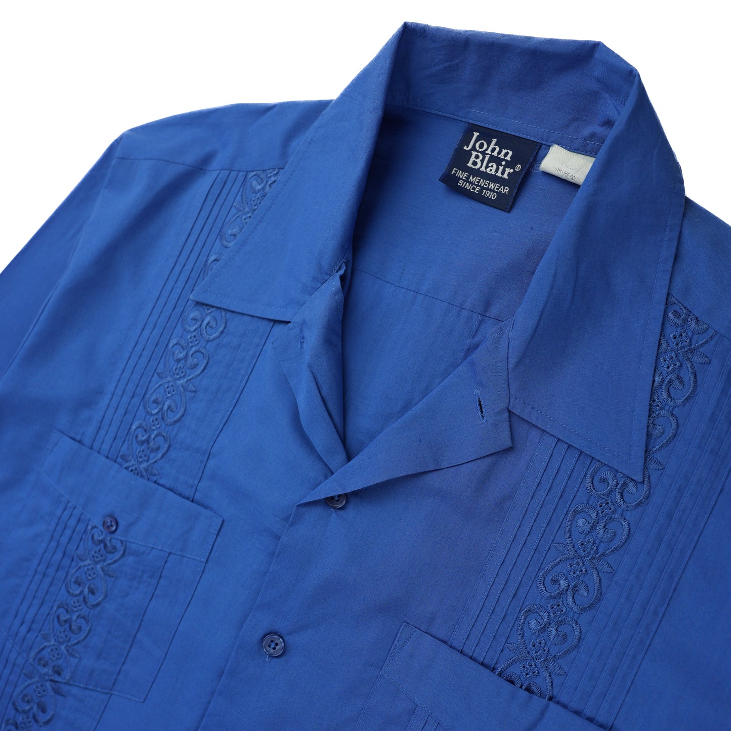 BLUE LS CUBAN COLLAR SHIRT M
