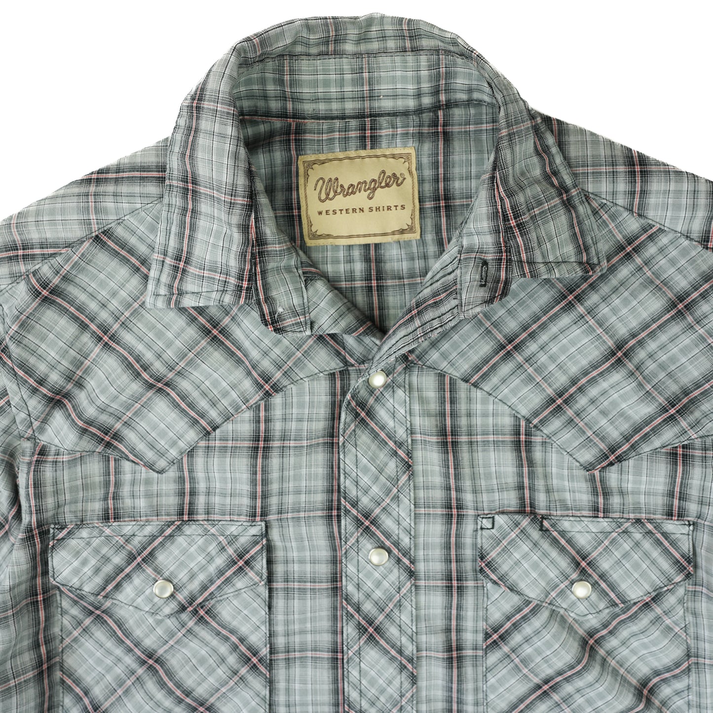 CHECK WRANGLER WESTERN SHIRT M