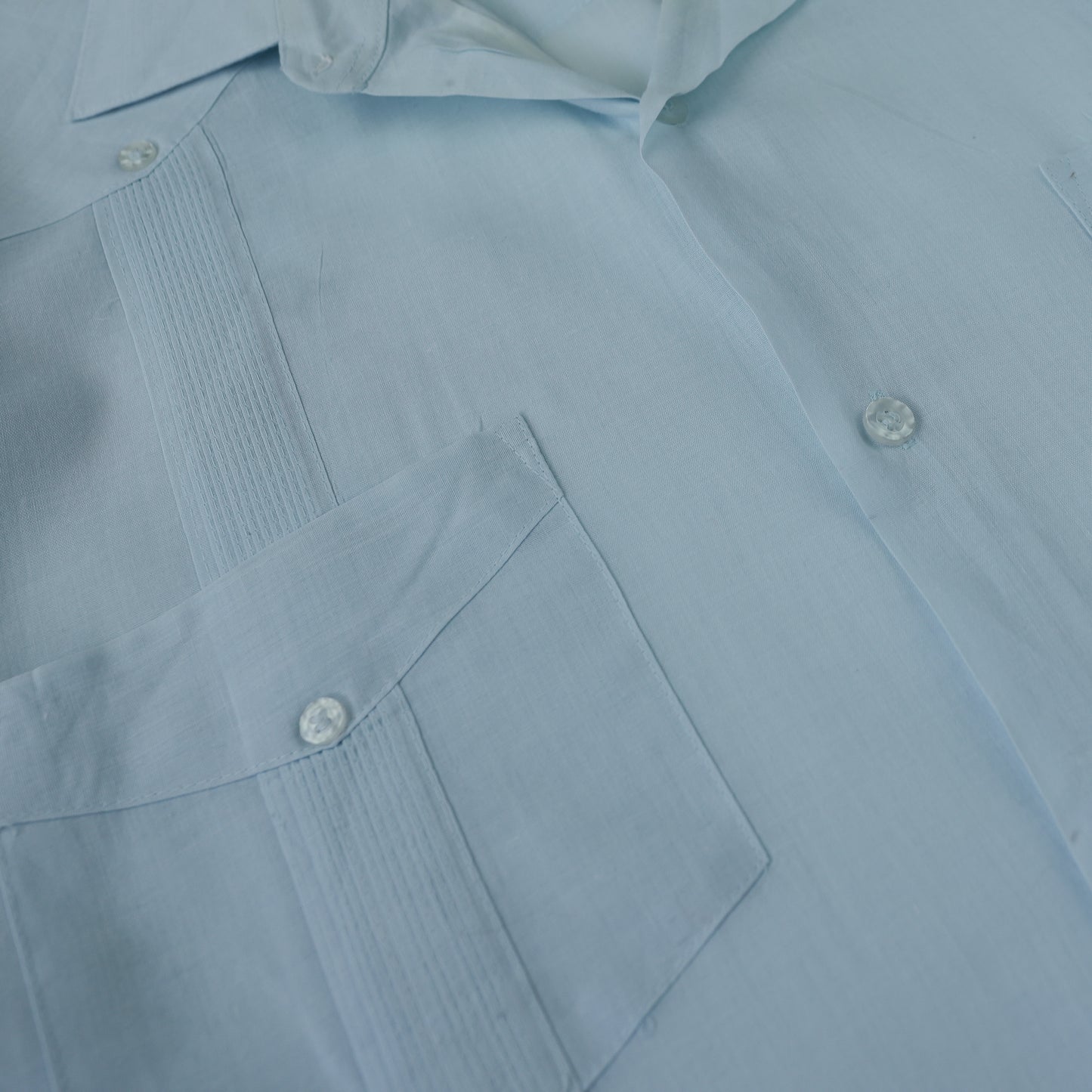 SKY BLUE LS CUBAN COLLAR SHIRT M