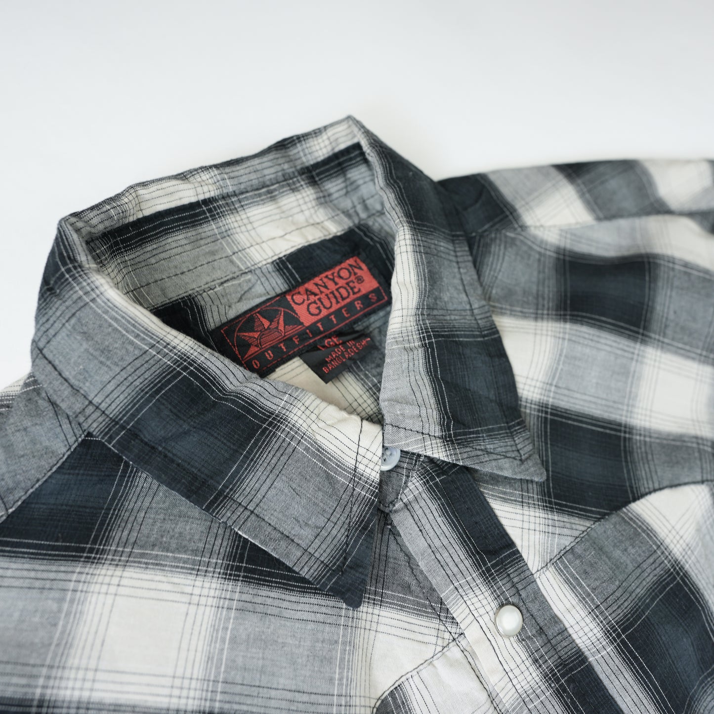 CHECK GREY WESTERN SHIRT L