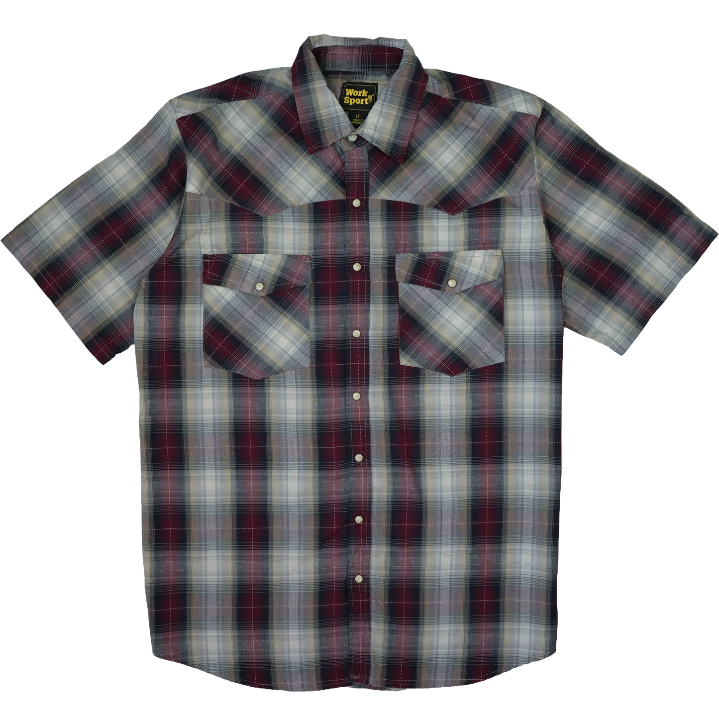 BURGUNDY CHECK WESTERN SHIRT
