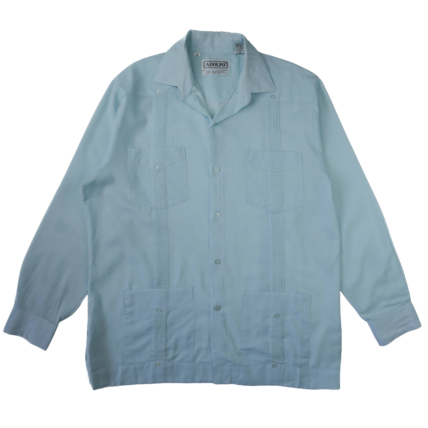 SKY BLUE LS CUBAN COLLAR SHIRT M