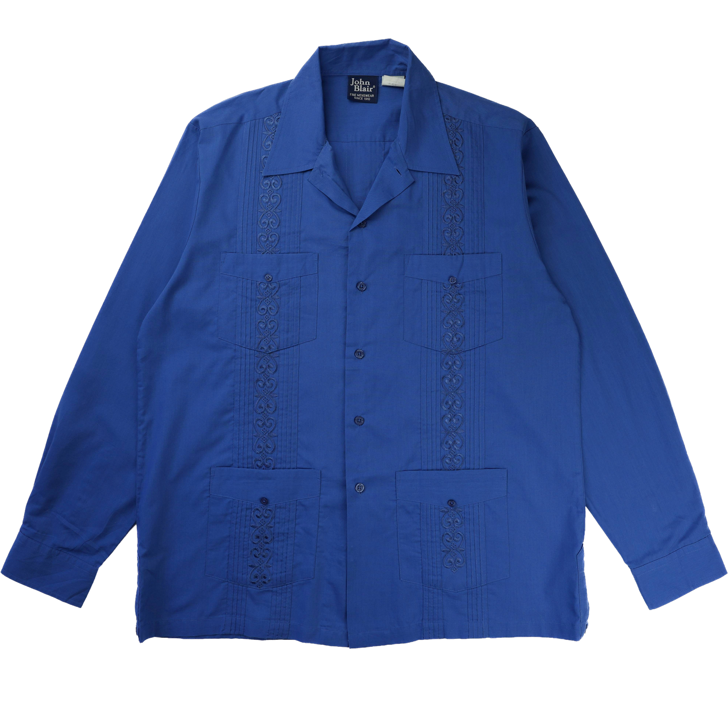 BLUE LS CUBAN COLLAR SHIRT M
