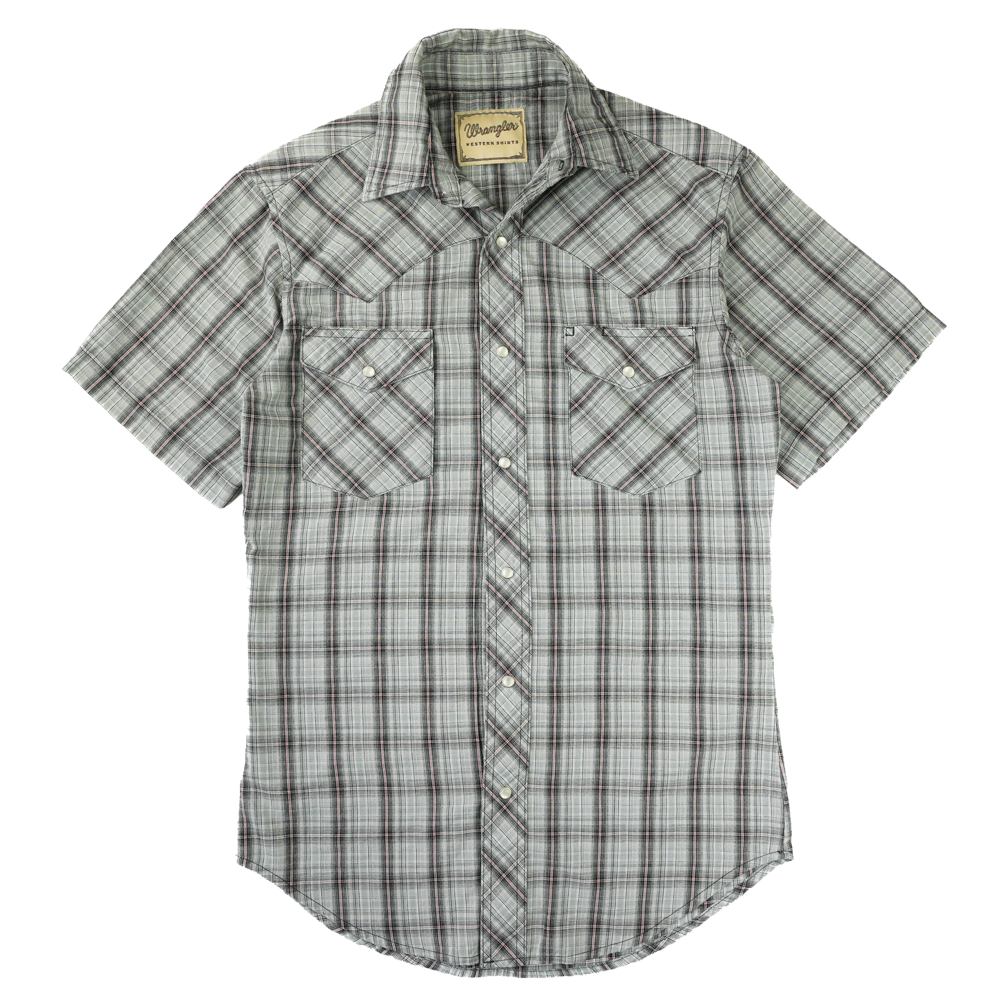 CHECK WRANGLER WESTERN SHIRT M