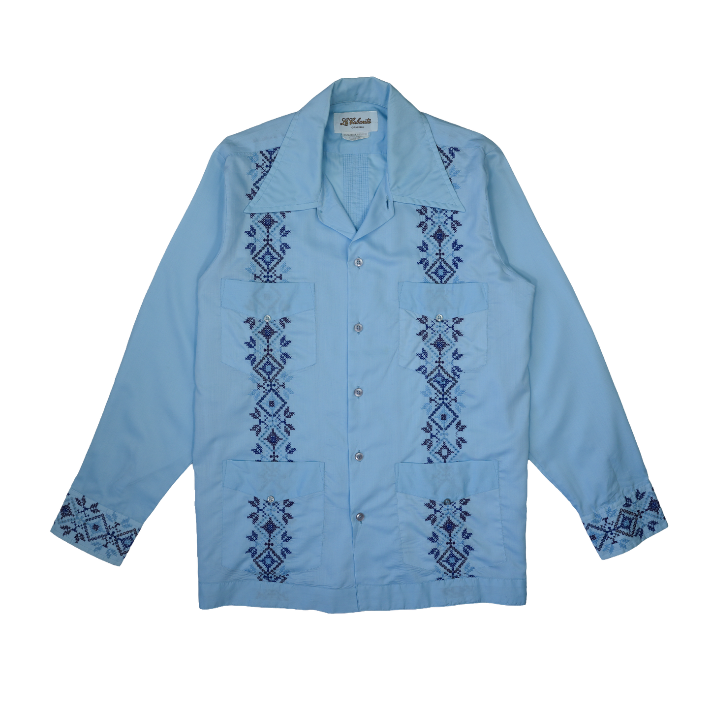 BLUE CUBAN GUAYABERA SHIRT
