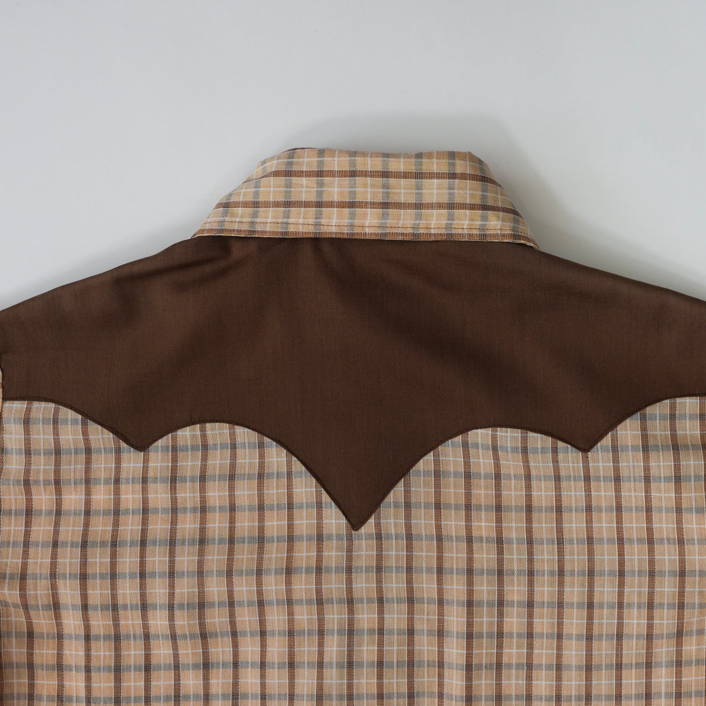 BROWN CHECK PANEL WESTERN SHIRT
