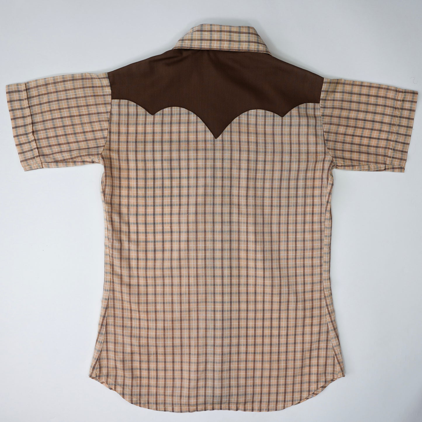 BROWN CHECK PANEL WESTERN SHIRT