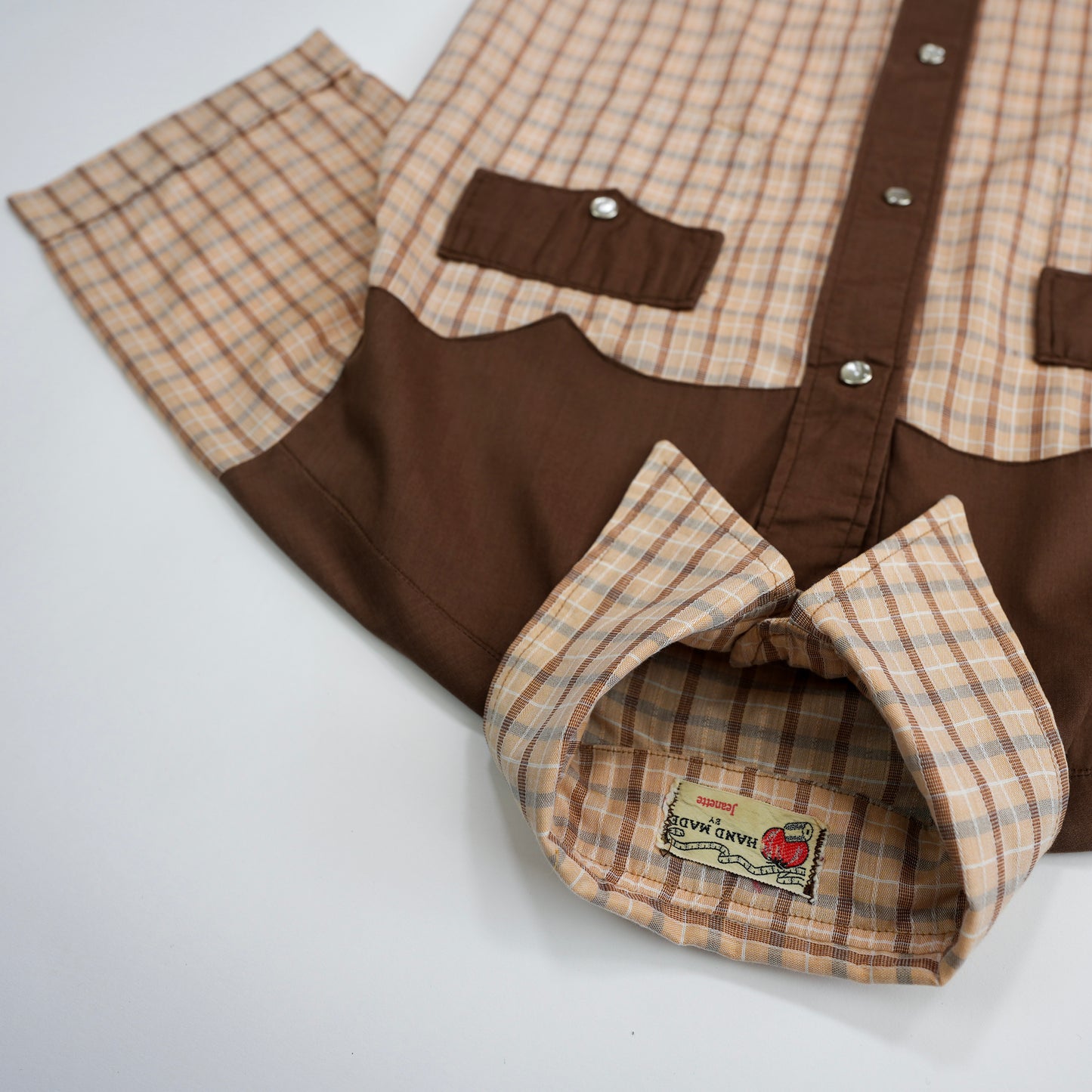 BROWN CHECK PANEL WESTERN SHIRT