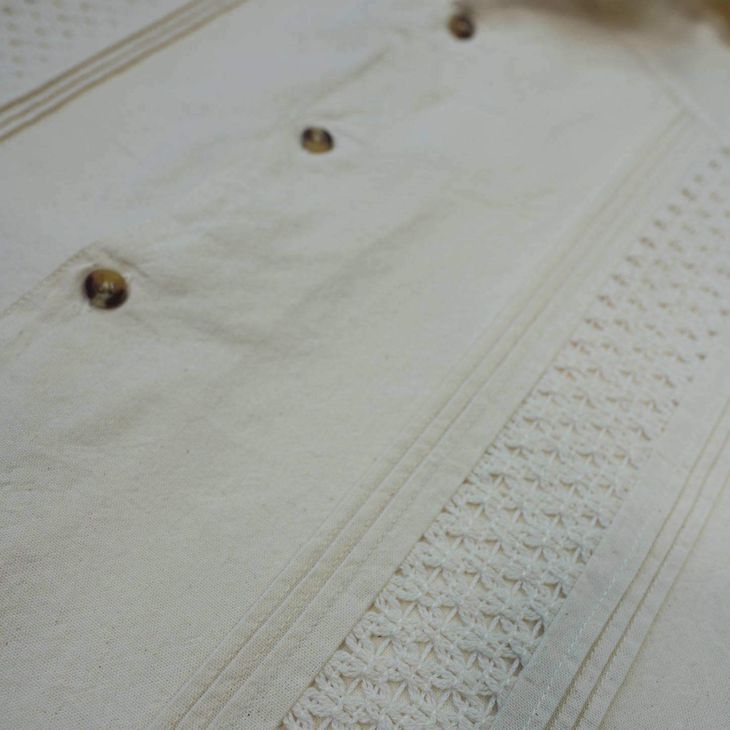 CREAM LINEN CUBAN SHIRT