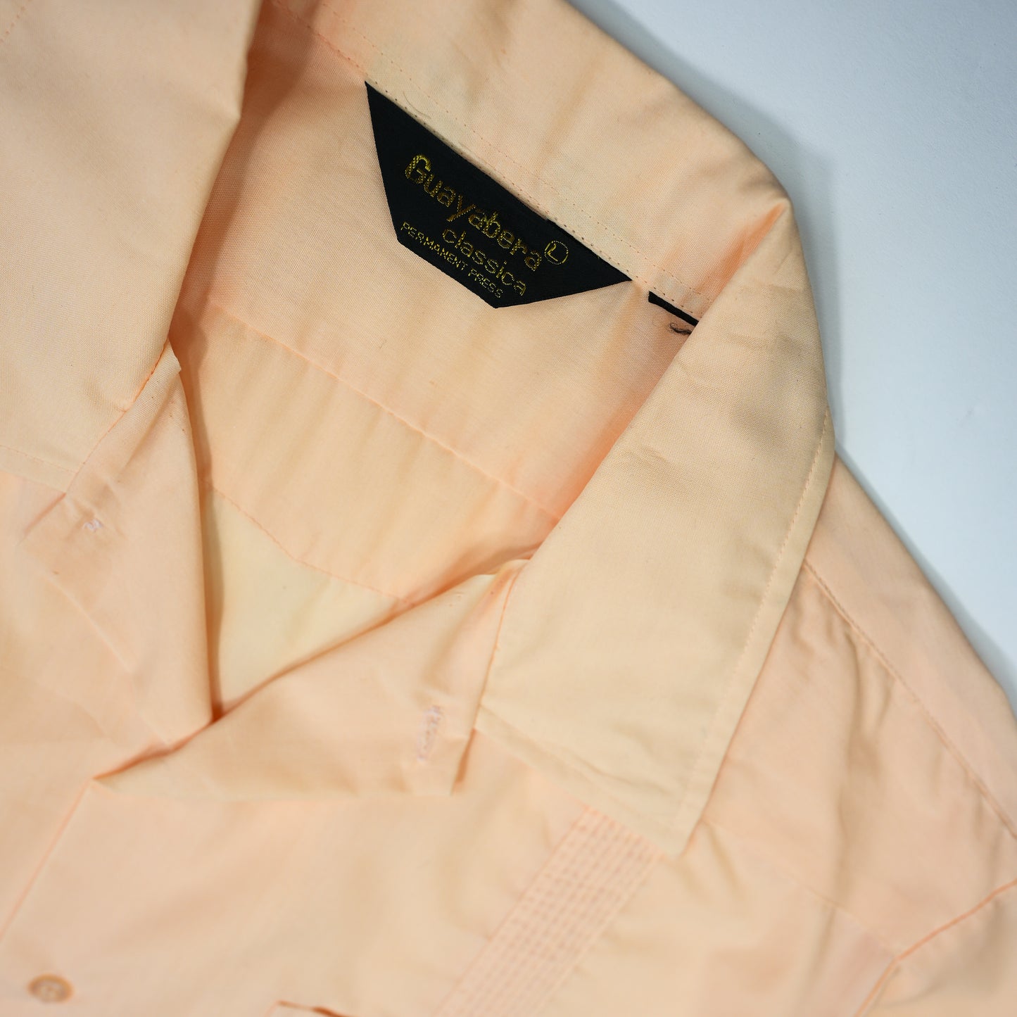 PEACH CUBAN COLLAR SHIRT