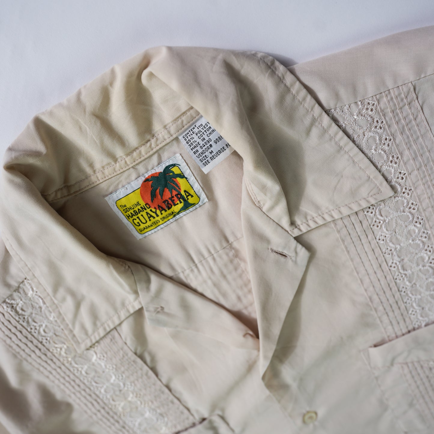 CREAME CUBAN COLLAR SHIRT