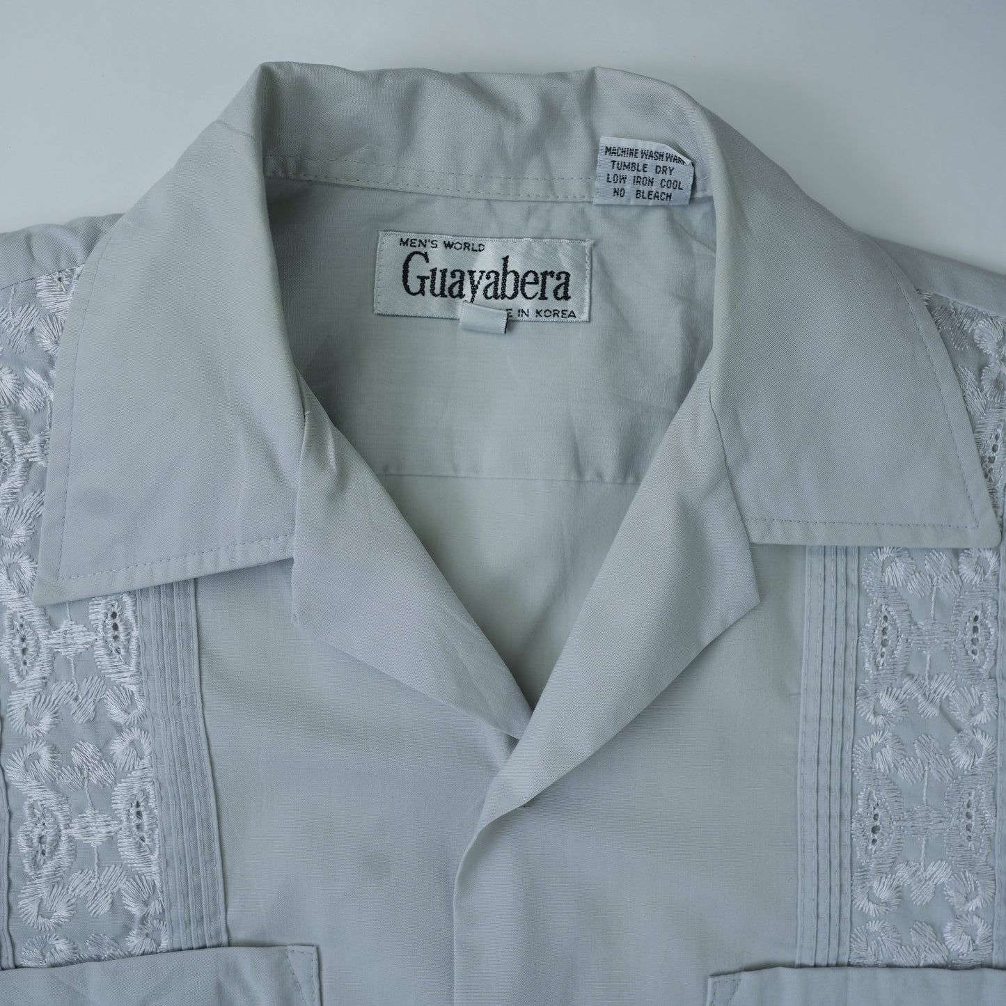 GREY CUBAN COLLAR SHIRT S