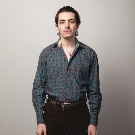 STETSON PATTERNED WESTERN SHIRT S