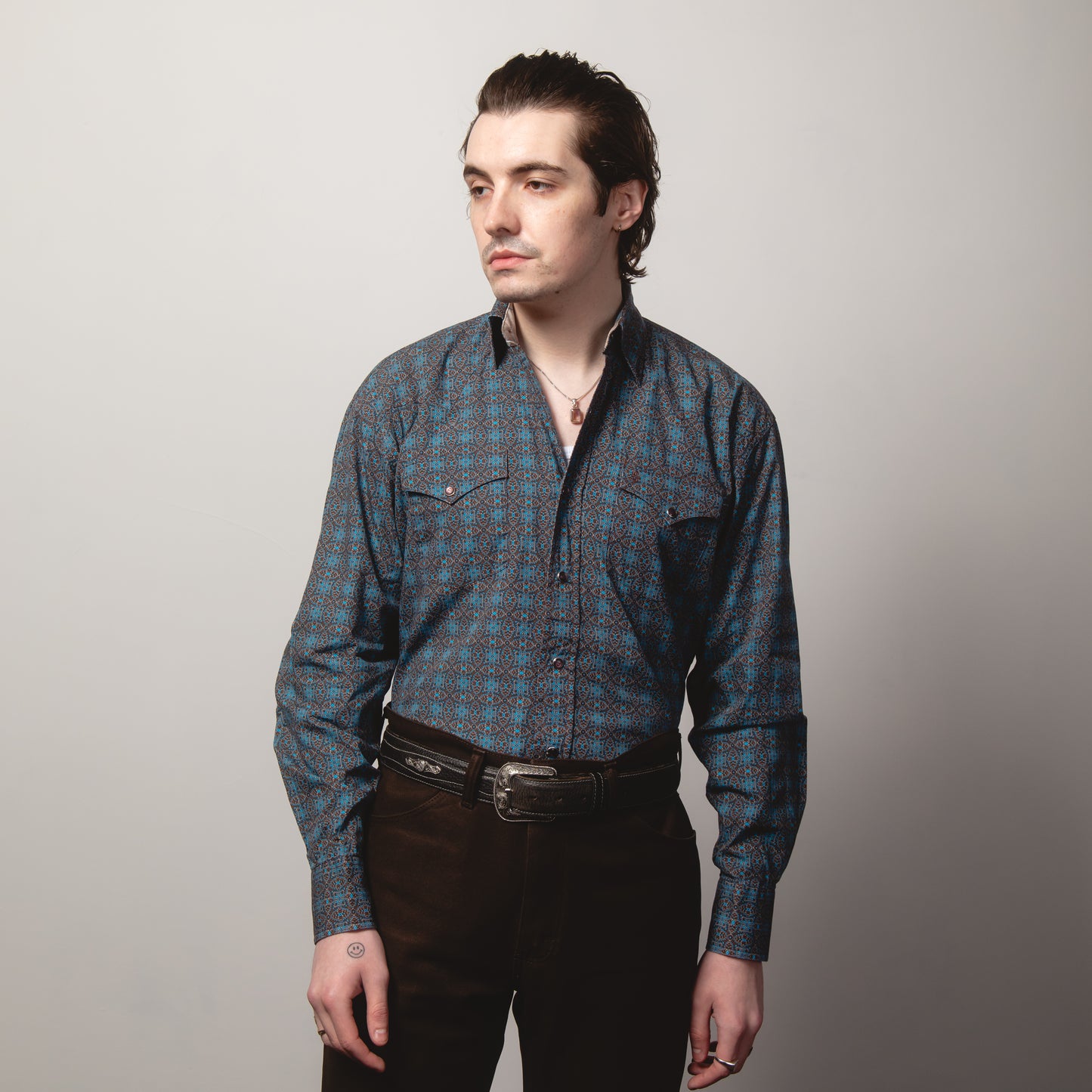 STETSON PATTERNED WESTERN SHIRT S