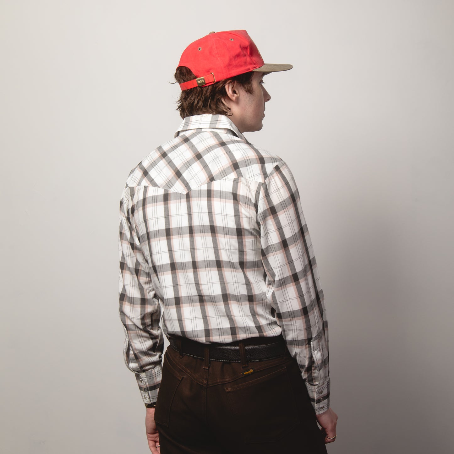 GREY CHECK WESTERN SHIRT S