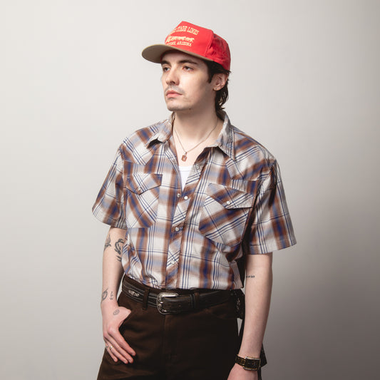 CHECK WESTERN SHIRT M