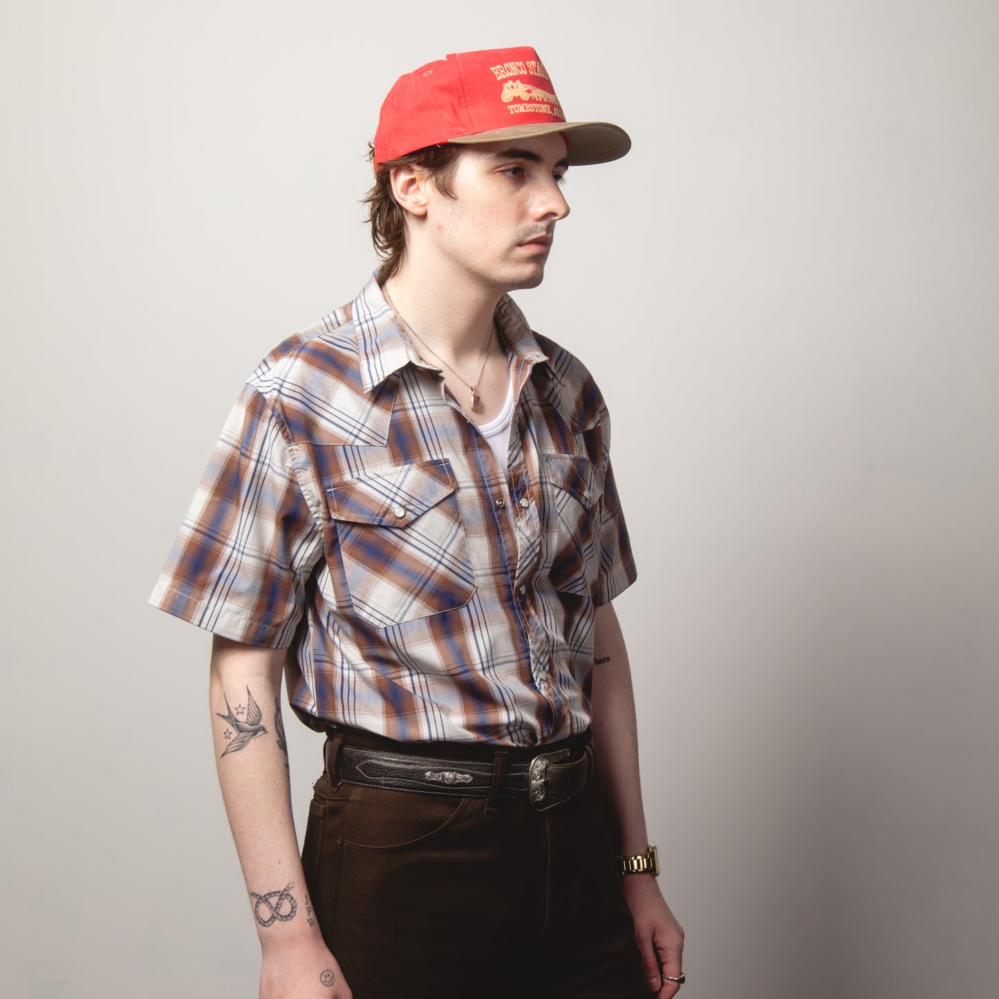 CHECK WESTERN SHIRT M