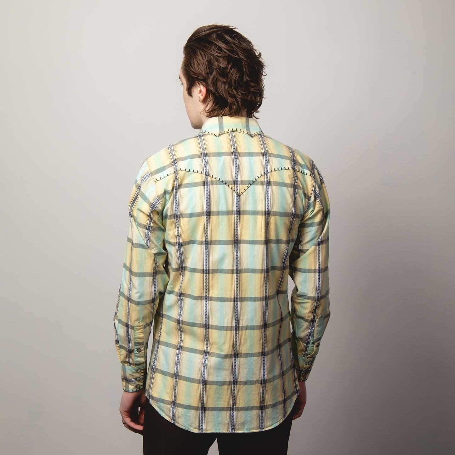 B&D CHECK WESTERN RANCH SHIRT S