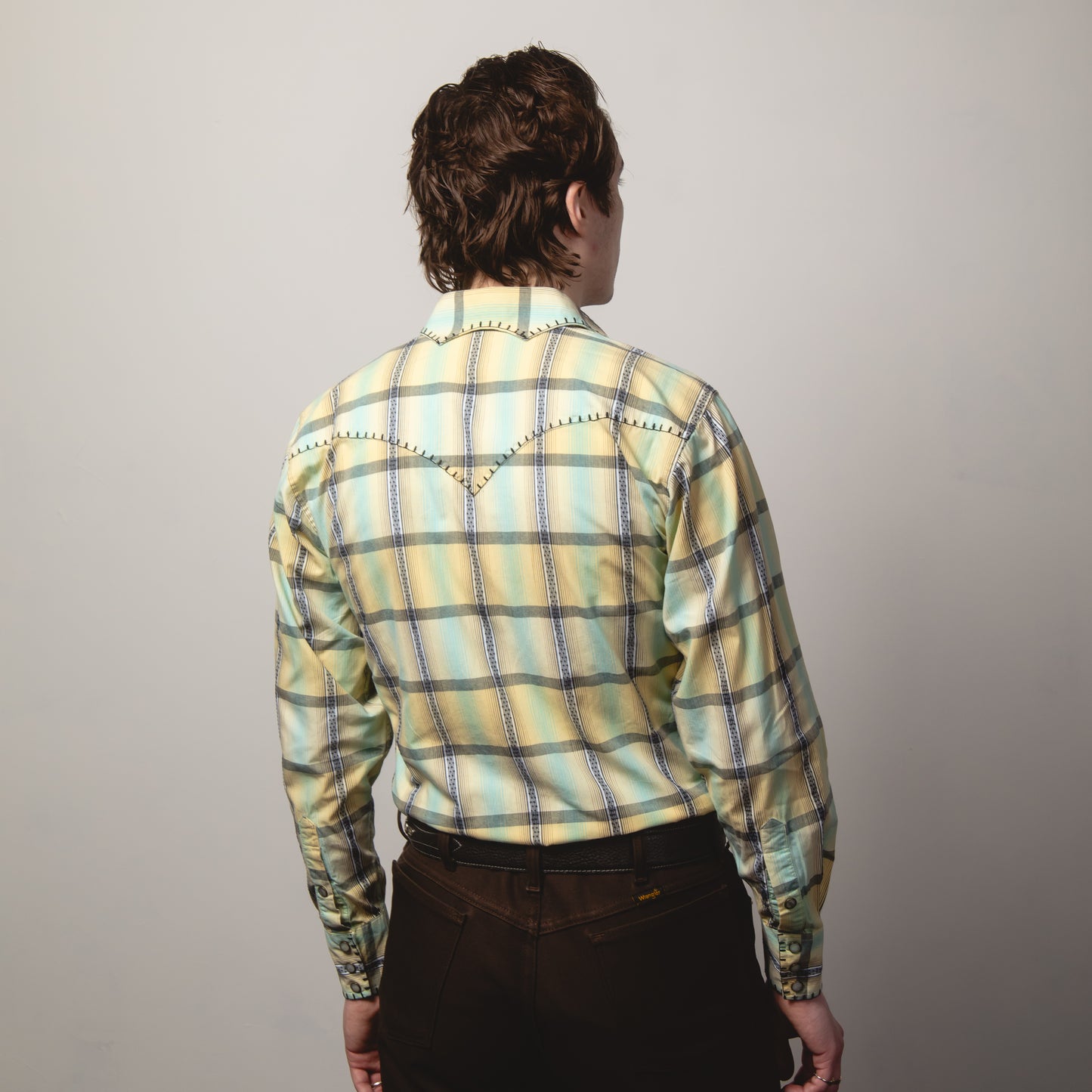B&D CHECK WESTERN RANCH SHIRT S