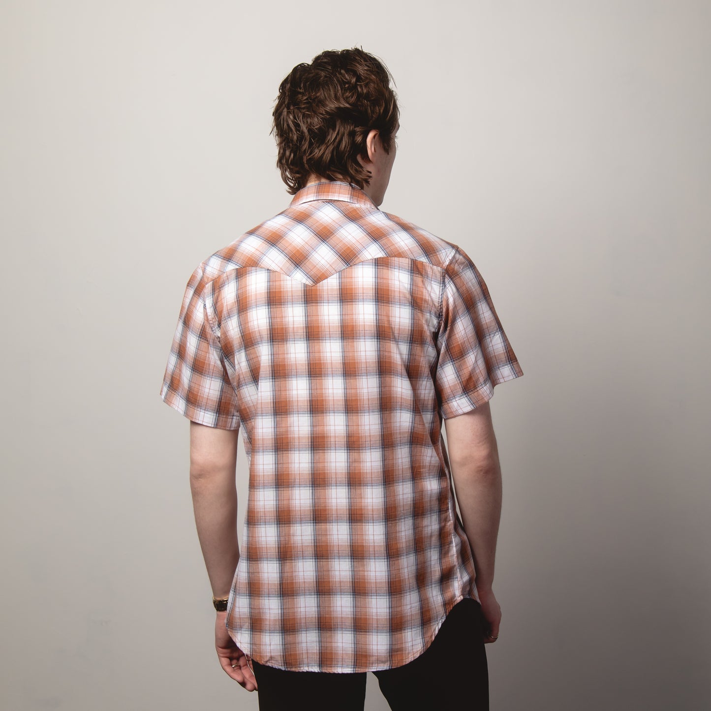 CHECK WRANGLER WESTERN SHIRT M