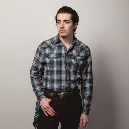 BRAD PAISLEY CHECK WESTERN SHIRT M