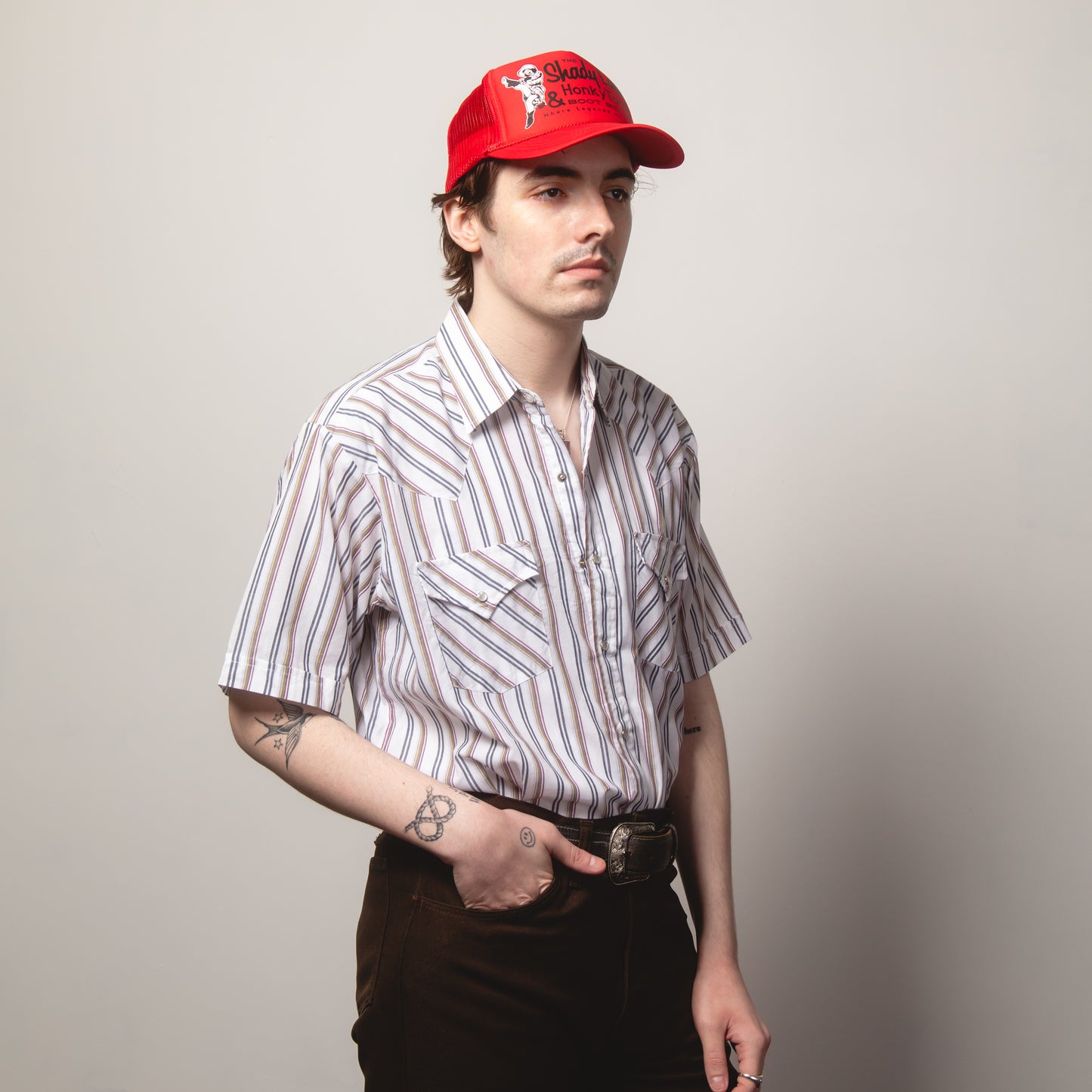 PLAINS STRIPE WESTERN SHIRT L