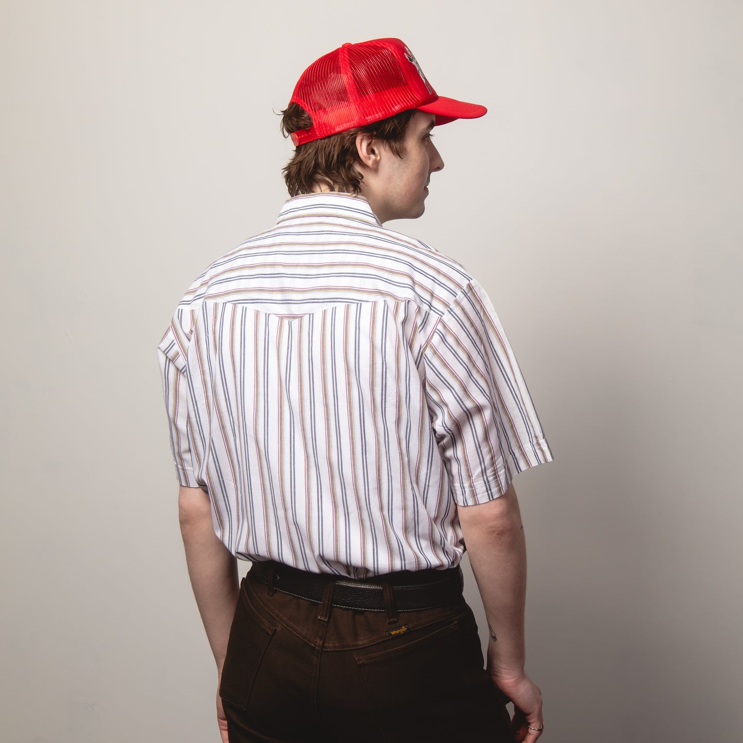PLAINS STRIPE WESTERN SHIRT L