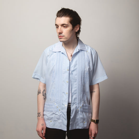 SKY BLUE GUAYBERA SHIRT L