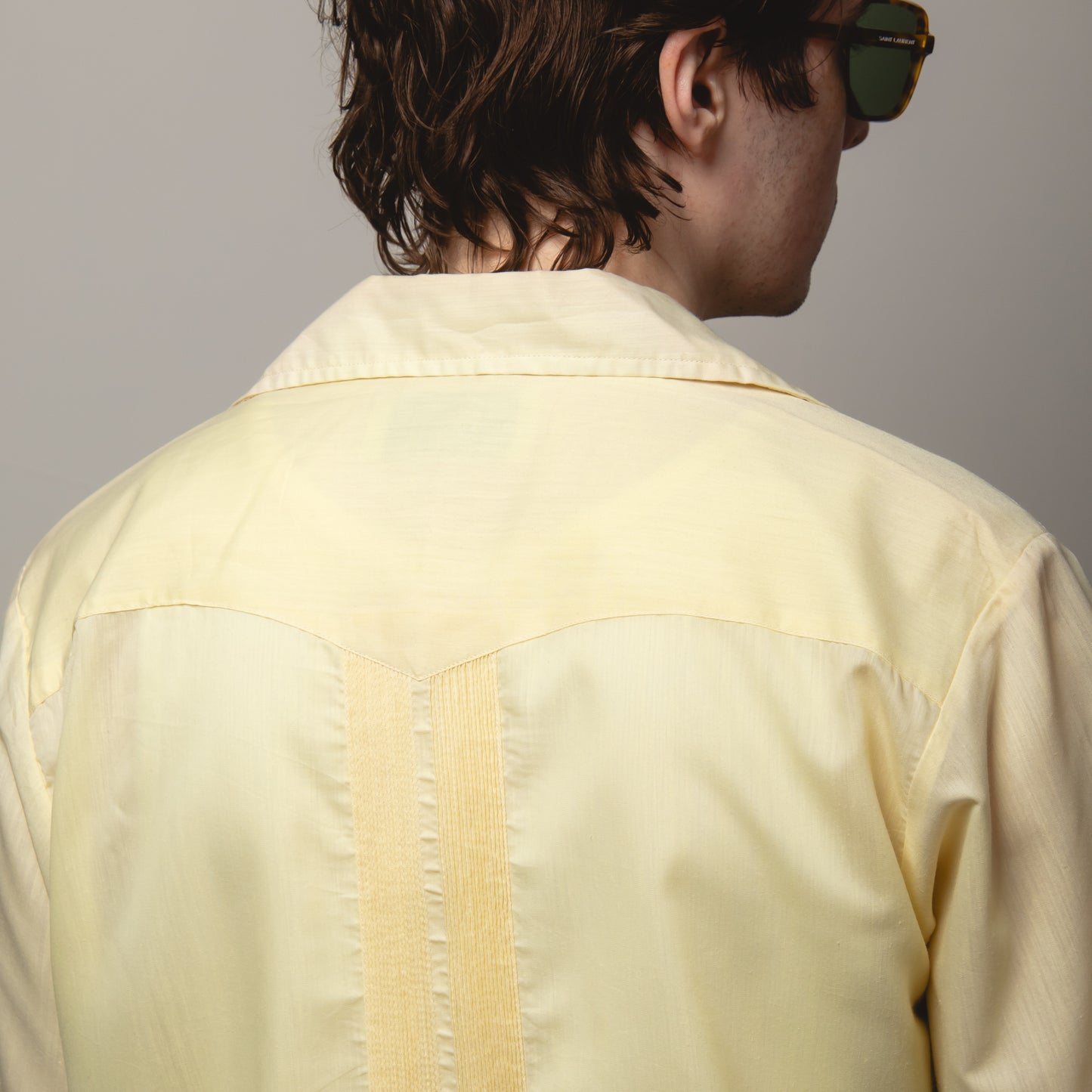 YELLOW GUAYBERA SHIRT L