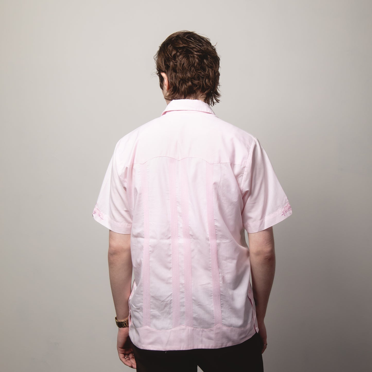 PINK GUAYBERA SHIRT M