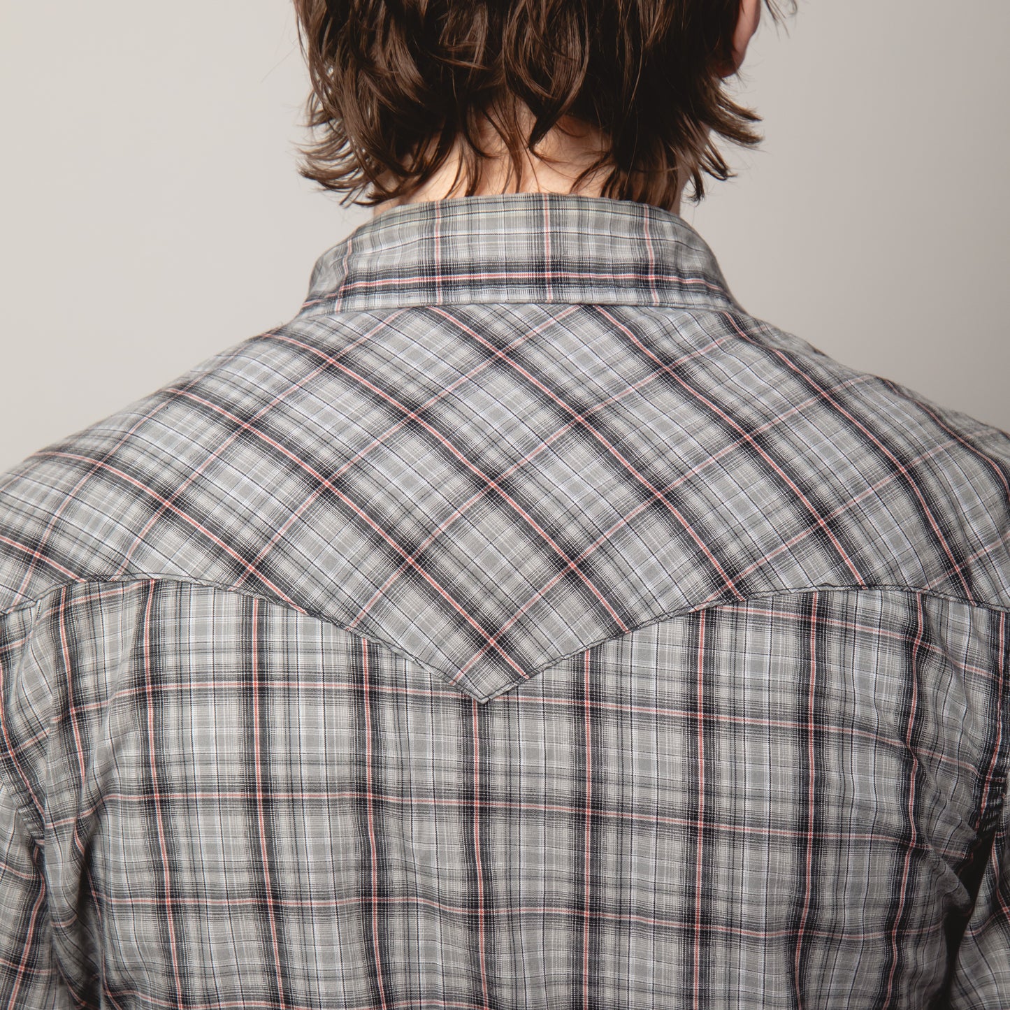 CHECK WRANGLER WESTERN SHIRT M