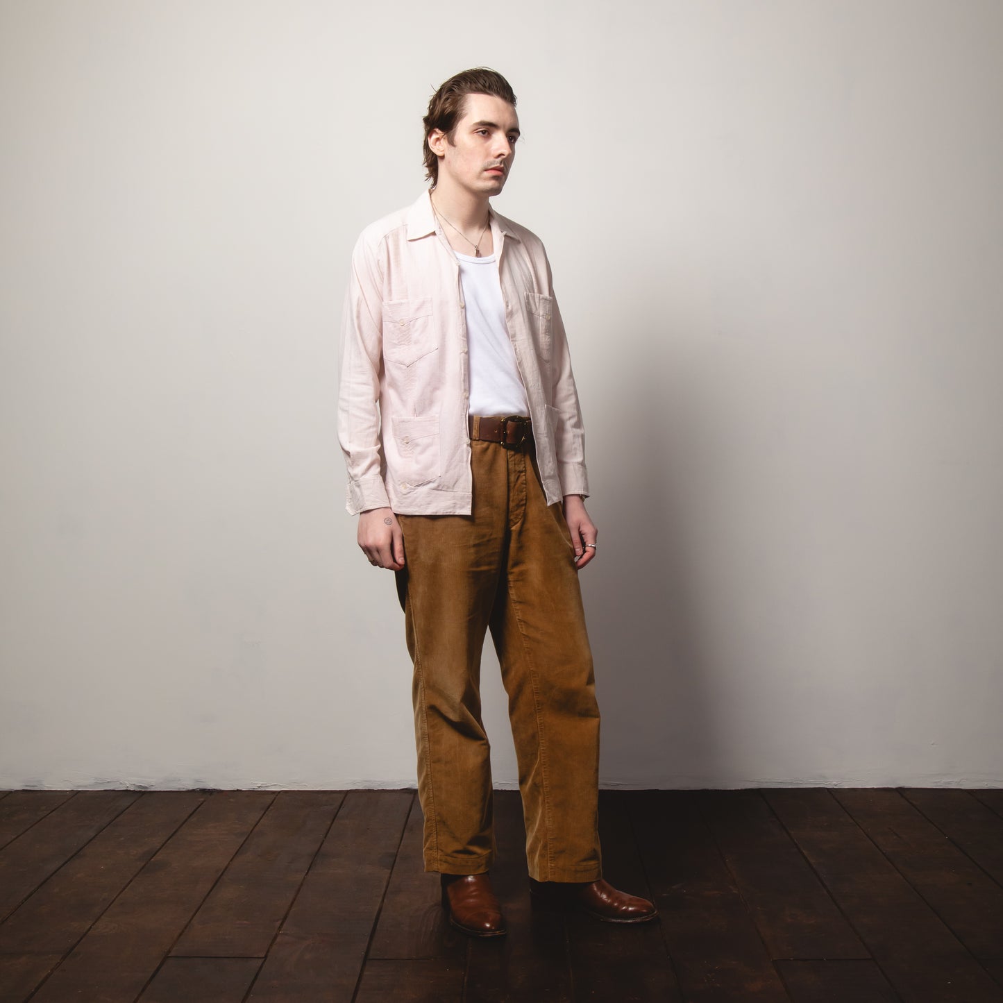 BEIGE GUAYBERA SHIRT XS