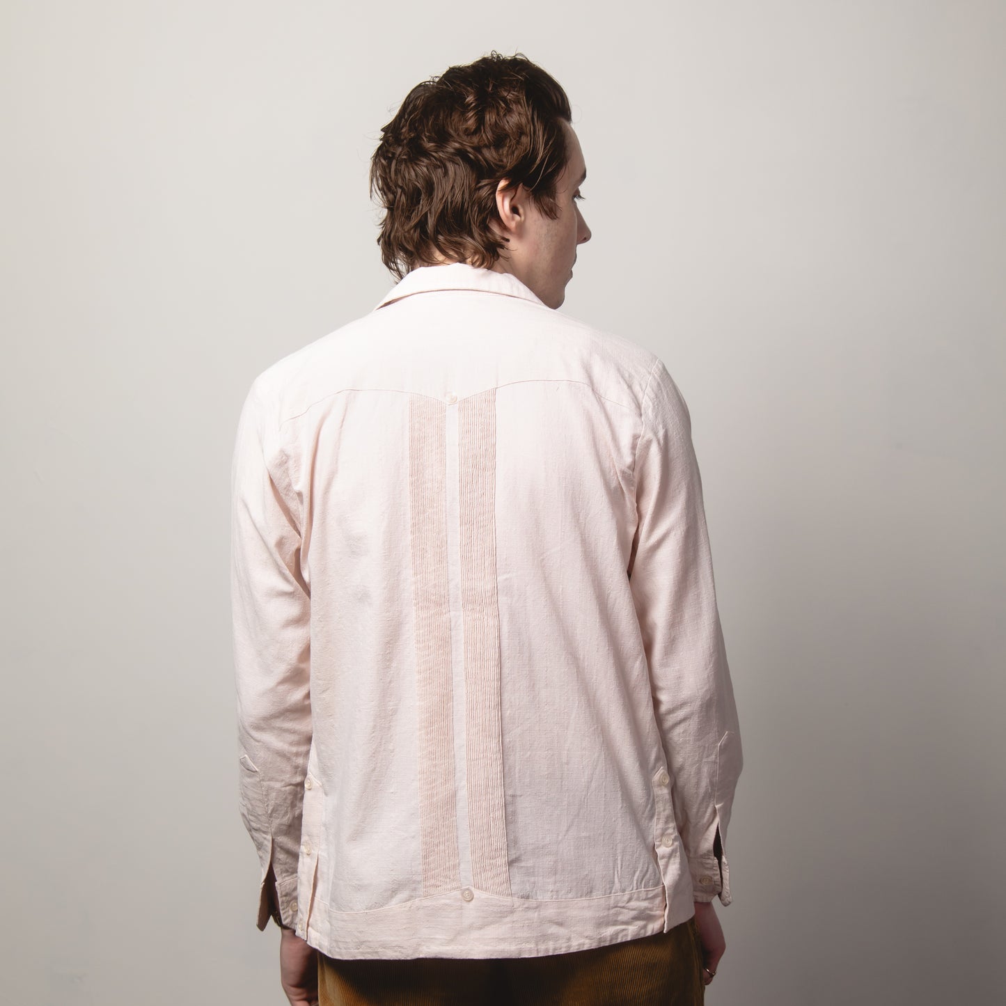 BEIGE GUAYBERA SHIRT XS