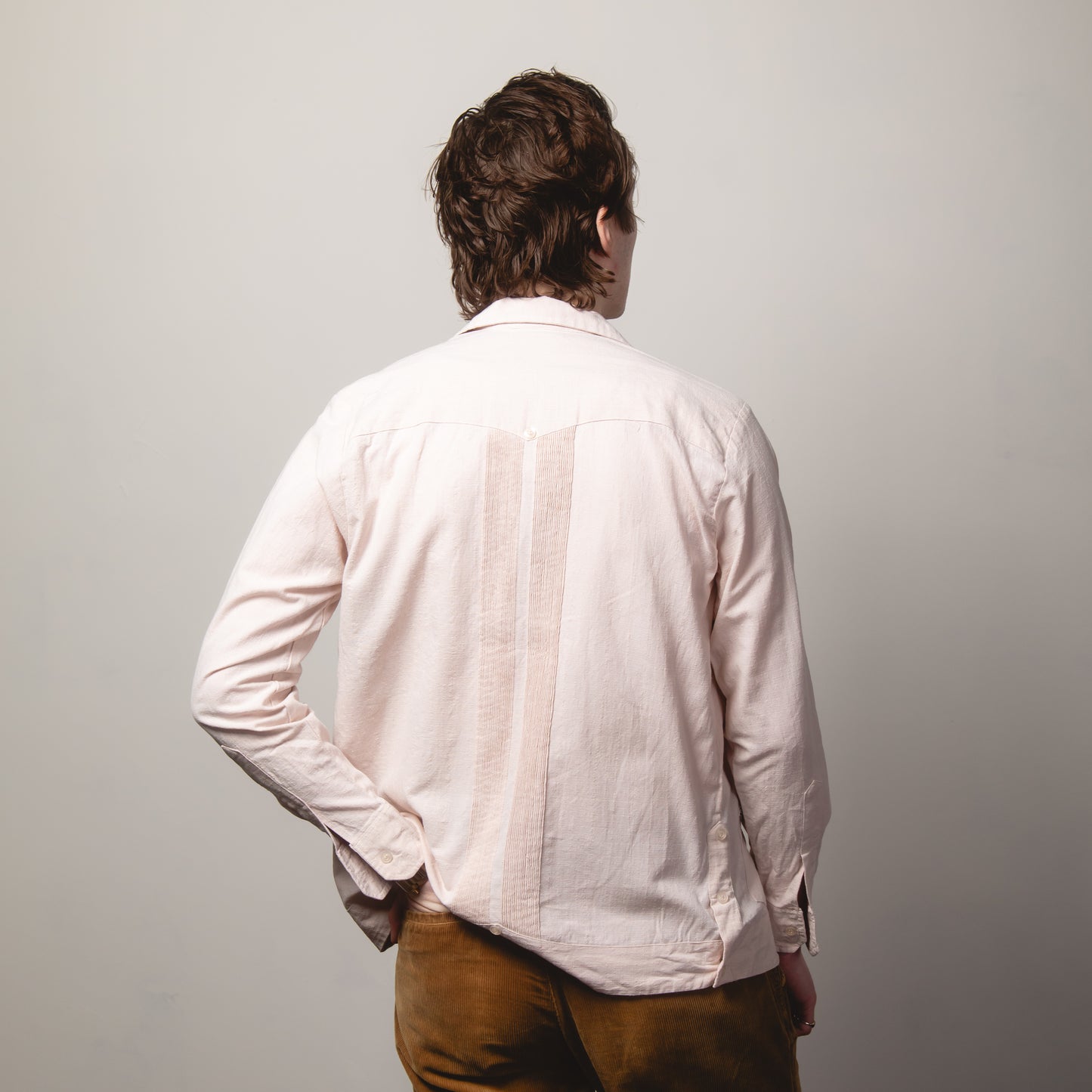 BEIGE GUAYBERA SHIRT XS