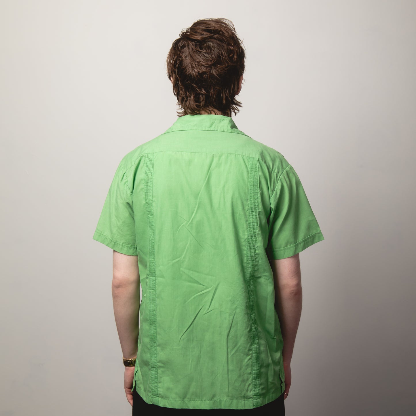 GREEN CUBAN COLLAR SHIRT M