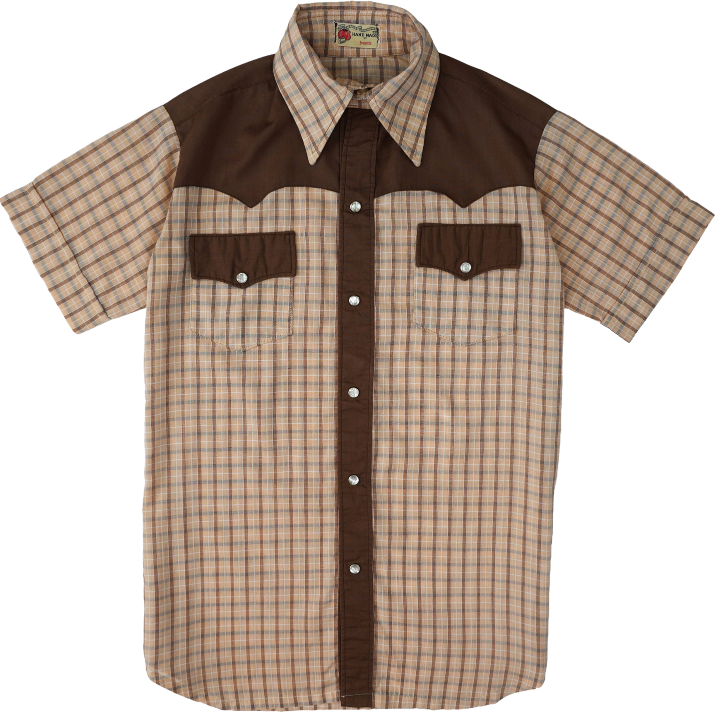 BROWN CHECK PANEL WESTERN SHIRT