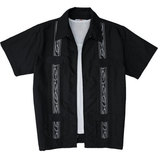 BLACK ZIP HAVANA SHIRT