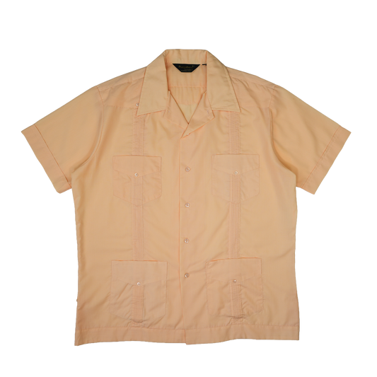 PEACH CUBAN COLLAR SHIRT