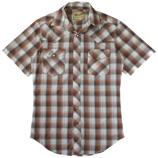 CHECK WRANGLER WESTERN SHIRT M